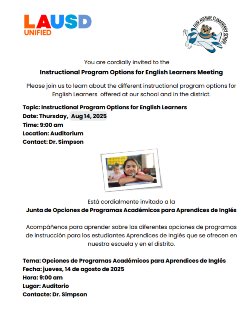 Instructional Program Options for English Learners Meeting